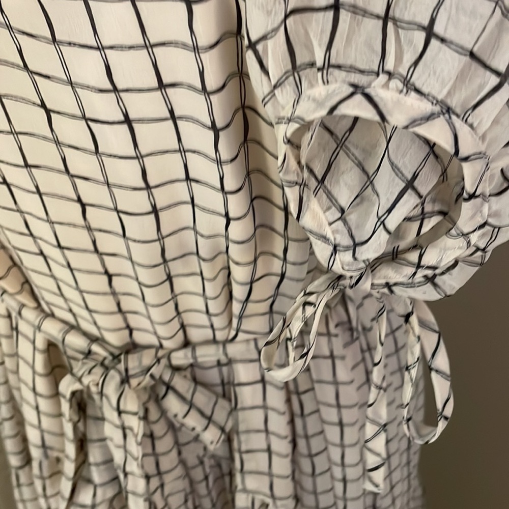 Melloday beige black plaid layered dress size S new with tag - Picture 5 of 16